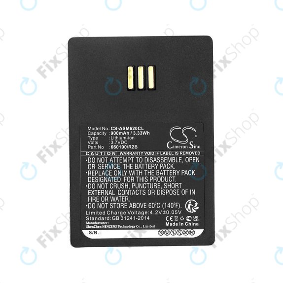 Batterie pour Siemens Openstage WL3, Ascom, Aastra, Innovaphone, 900mAh, Li-Ion, 3.7V, 660190/R2B, HQ