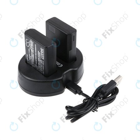 2 batteries avec chargeur pourNikon Coolpix P7000, P7700, D3100, D3200, D5100, 1030mAh, Li-Ion, 7.4V, EN-EL14, HQ