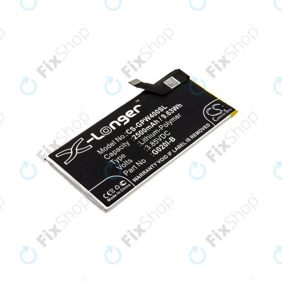 Batterie pour Google Pixel 4, 2500mAh, Li-Pol, 3.85 V, G020I-B, HQ
