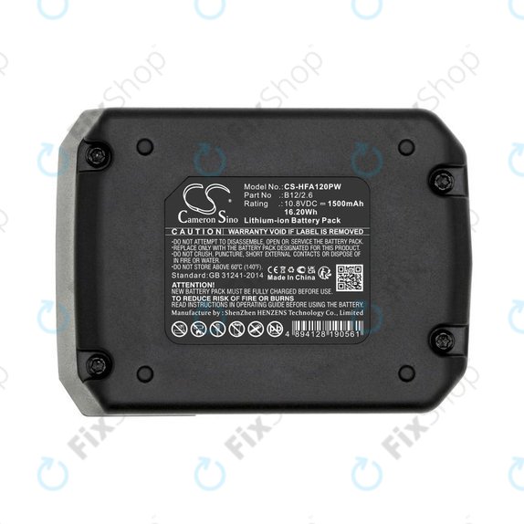 Batterie pour Hilti PR 2-HS A12, 1500mAh, Li-Ion, 10.8V, B12/2.6, B12/4.0, 2077977, HQ