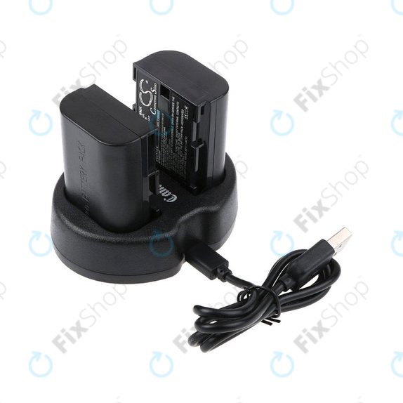 2 batteries avec chargeur pourCanon EOS 5D Mark II, EOS 7D, 2000mAh, Li-Ion, 7.4V, LP-E6, HQ