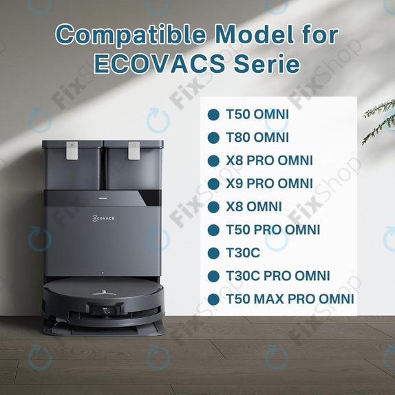 Sac à poussière, 4 pièces pour Ecovacs Deebot T30c, T50-series, T80-series, X8-series, X9 Pro-series