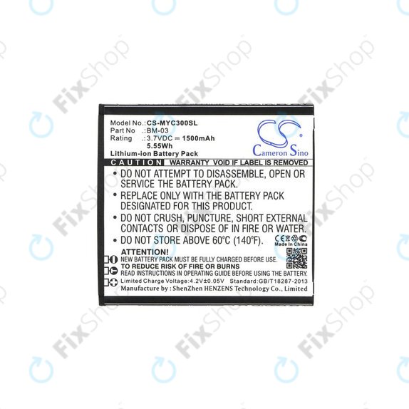 Batterie pour MyPhone Funky, 1500mAh, Li-Ion, 3.7V, BM-03, HQ