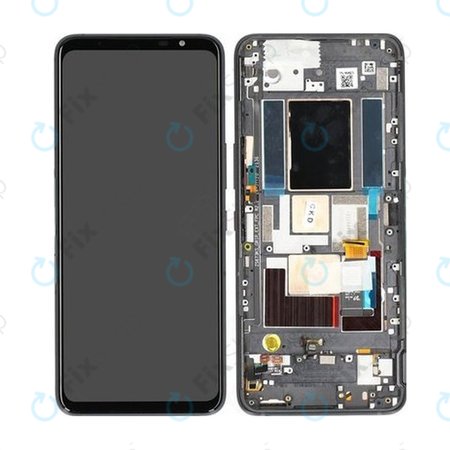 Asus ROG Phone 5s. 5s Pro ZS676KS - Écran LCD + Écran tactile + Cadre (Noir) - 90AI0091-R20020 Genuine Service Pack