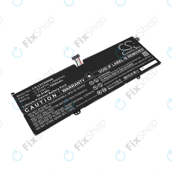 Batterie pour Lenovo Yoga C940, 7650mAh, Li-Pol, 7.7V, L18C4PH0, HQ