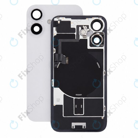 Verre de coque arrière pour iPhone 16, White, Pulled A