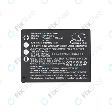 Batterie pour Fujifilm Finepix Hs30, X-T30, 1230mAh, Li-Ion, 7.4V, NP-W126S, HQ