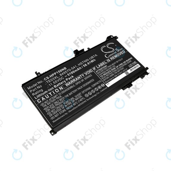 Batterie pour HP Omen 15, Pavilion 15, WASD 15, 5100mAh, Li-Ion, 11.55V, TE03XL, HQ