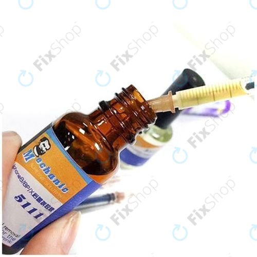 Mechanic 5111 - Dissolvant de colle pour vitre arrière (iPhone 8 - 14 Pro Max) - 20 ml