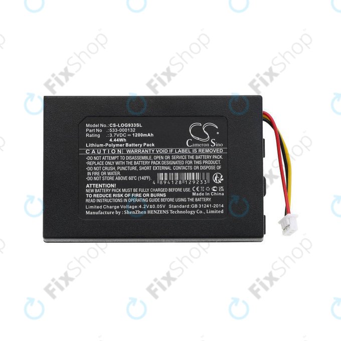 Batterie pour Logitech G533, G933, 1200mAh, Li-Pol, 3.7V, 533-000132, HQ