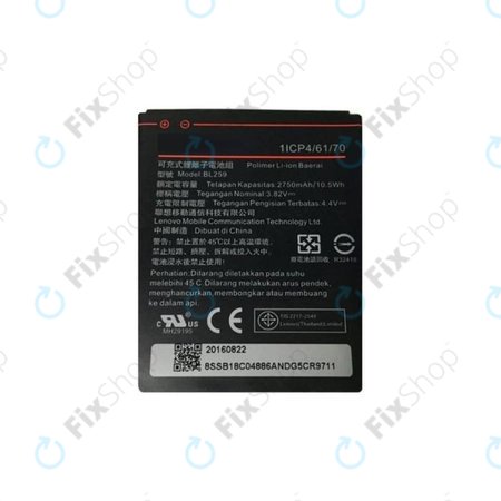 Lenovo VIBE K5 A6020a40, K5 Plus A6020a46, C2 K10a40 - Batterie BL259, 2750mAh