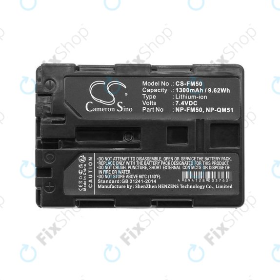 Batterie pour Sony CCD-TR108, Cyber-shot DSC-S50, 1300mAh, Li-Ion, 7.4V, NP-QM51, HQ