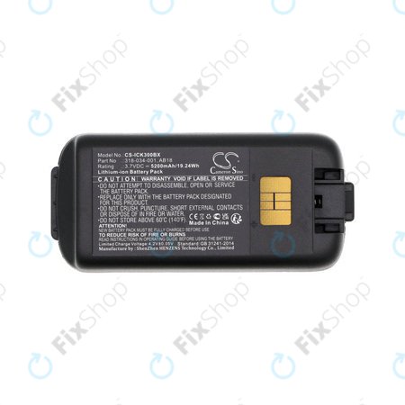 Batterie pour Intermec CK3, CK3A, CK3X, CK3R, CK3C, CK3C1, CK3N, 5200mAh, Li-Ion, 3.7V, 318-034-001, HQ