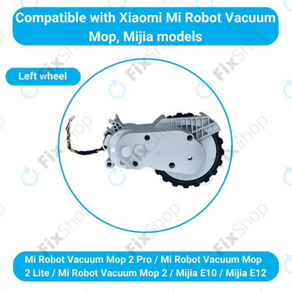 Xiaomi Mijia E10, E12, Mi Robot Vacuum Mop 2 Lite, 2 Pro - Roue avec moteur (gauche) (Blanc)