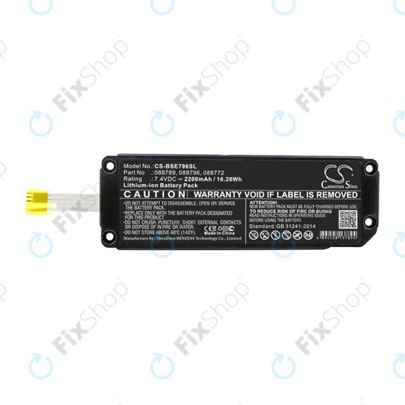 Batterie pour Bose Soundlink Mini 2, 2200mAh, Li-Ion, 7.4V, 088789, HQ