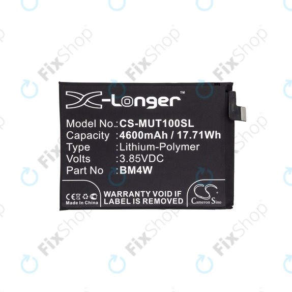 Batterie pour Xiaomi Mi 10T Lite 5G, 4600mAh, Li-Pol, 3.85 V, BM4W, HQ