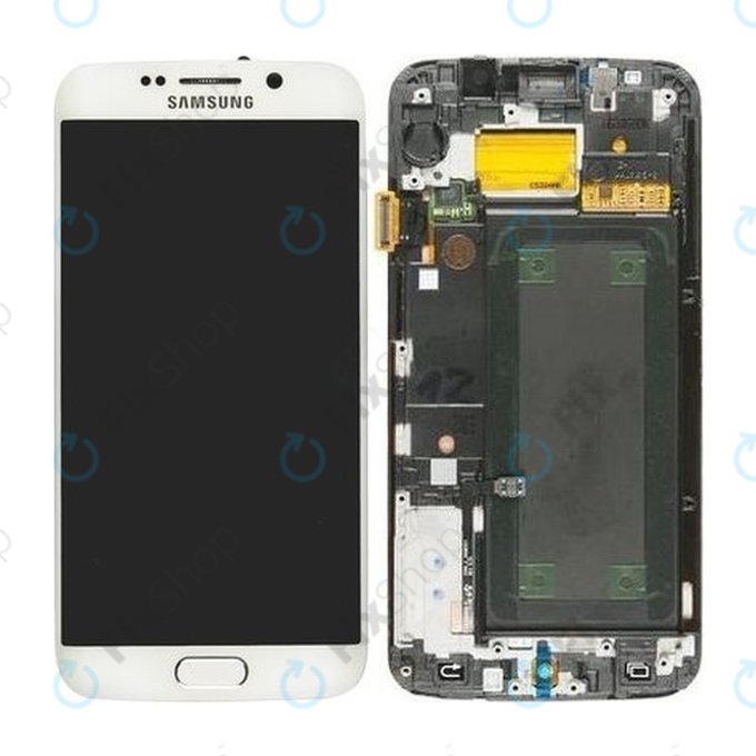 Samsung Galaxy S6 Edge G925F - Ecran LCD + Ecran Tactile + Cadre (White Pearl) - GH97-17162B, GH97-17317B, GH97-17334B Genuine Service Pack