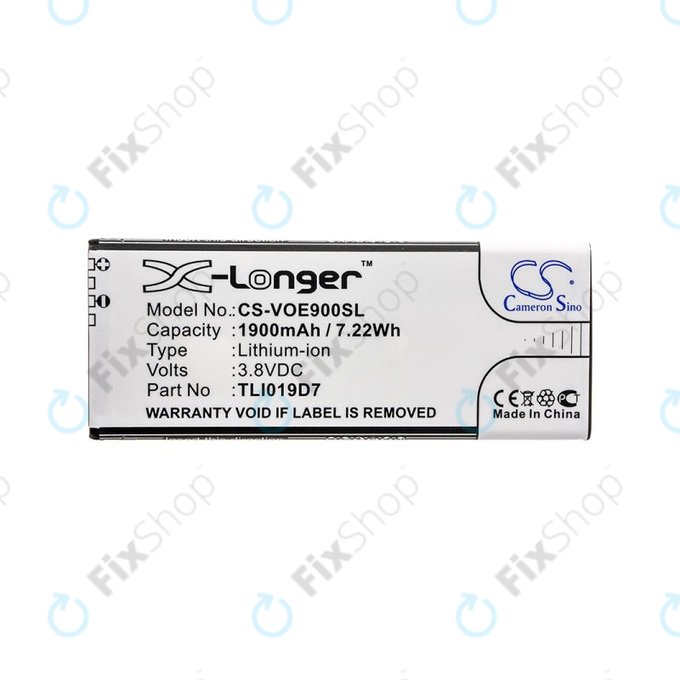 Batterie pour Alcatel 1 Dual Sim, TCL 5033, Vodafone VFD, Telstra, 1900mAh, Li-Ion, 3.8V, TLI019D7, HQ