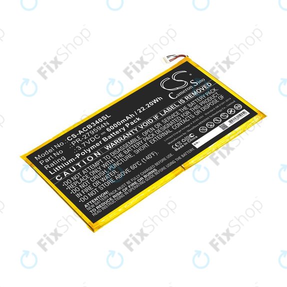 Batterie pour Acer Iconia One 10 B3-A40, 6000mAh, Li-Pol, 3.7V, PR-279594N, HQ