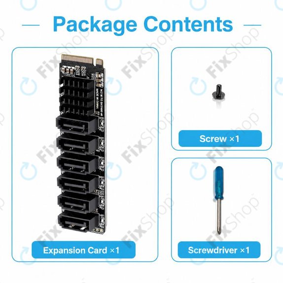 Carte d'extension M.2 NVMe avec 6 ports SATA III