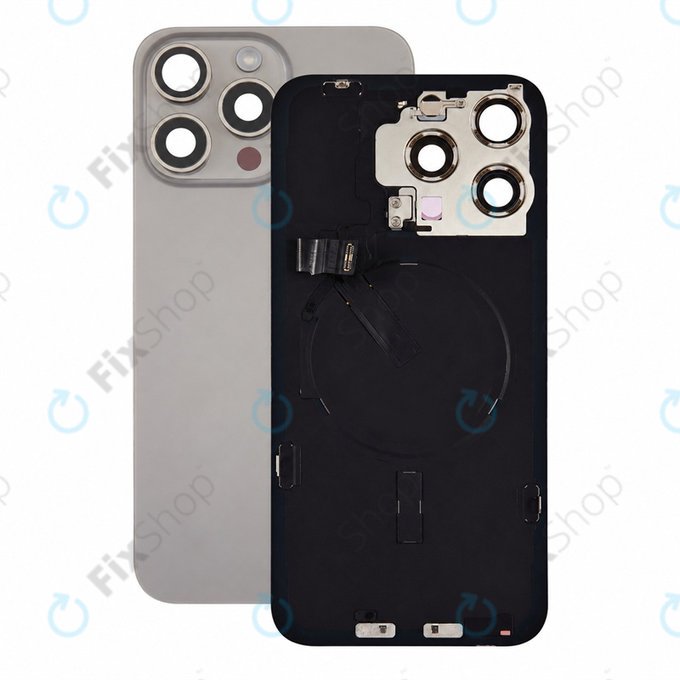 Verre de coque arrière pour iPhone 15 Pro Max, Natural Titanium, Pulled A