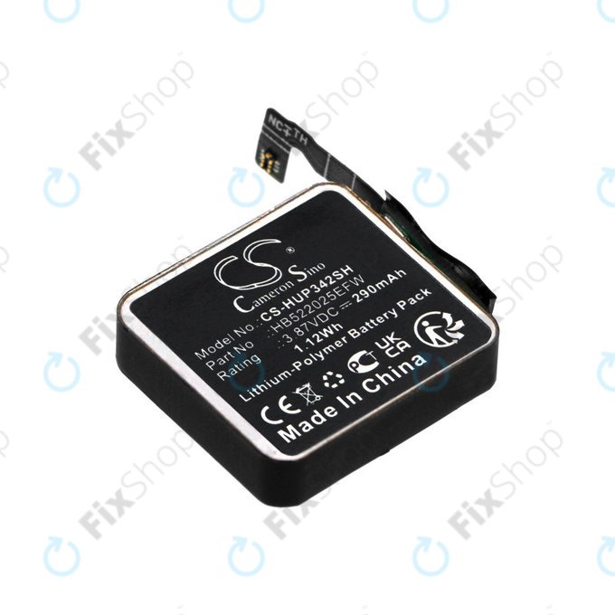 Batterie pour Huawei Watch GT3 42mm, Watch GT3 Pro 42mm, 290mAh, Li-Pol, 3.87V, HB522025EFW, HQ