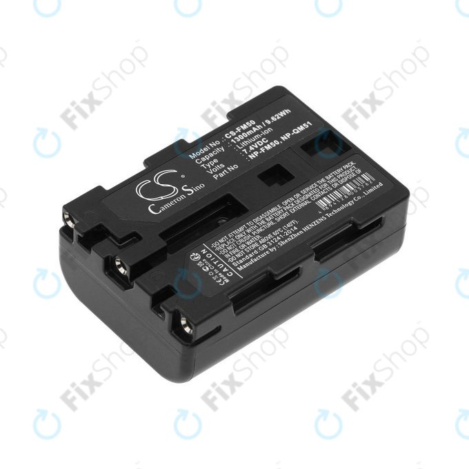 Batterie pour Sony CCD-TR108, Cyber-shot DSC-S50, 1300mAh, Li-Ion, 7.4V, NP-QM51, HQ