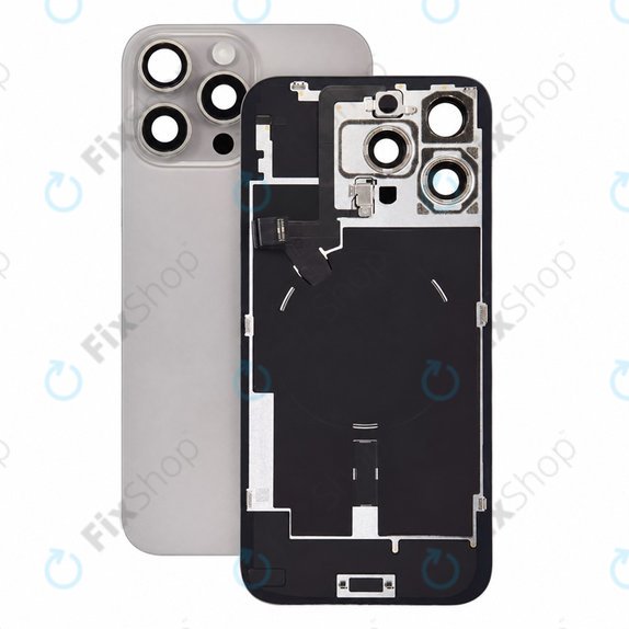 Verre de coque arrière pour iPhone 16 Pro Max, Natural Titanium, Pulled A