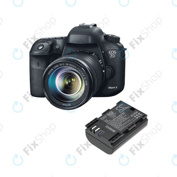 Batterie pour Canon EOS 60D, 5D Mk II, 7D, 1800mAh, Li-Ion, 7.4V, LP-E6, HQ
