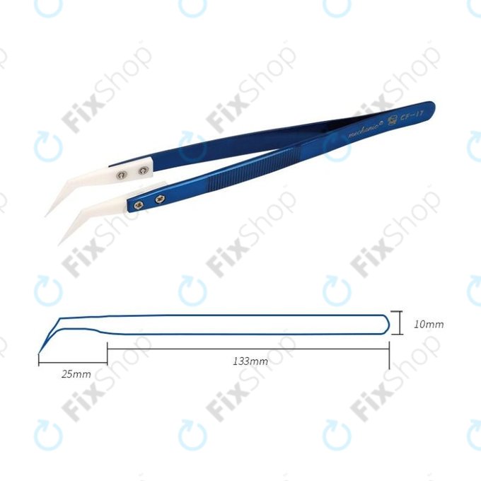 Mechanic CF-17 - Pince à épiler de précision en céramique résistante à la chaleur, pointe incurvée