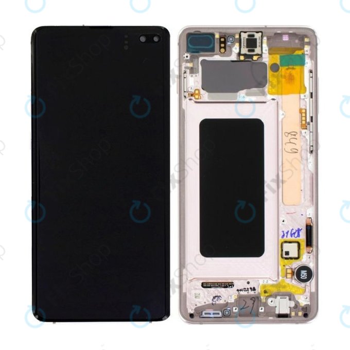 Samsung Galaxy S10 Plus G975F - Écran LCD + Écran Tactile + Cadre (Rose Flamant) - GH82-18849D, GH82-18834D Genuine Service Pack