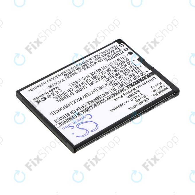 Batterie pour Nokia N97 Mini, E5, E7, BLU Hero 2, 950mAh, Li-Ion, 3.7V, BL-4D, HQ