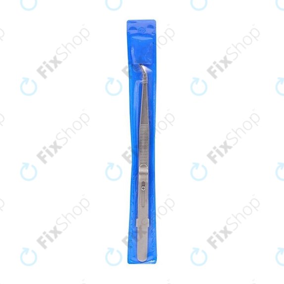 Pince à épiler professionnelle en acier inoxydable, pointe incurvée (162 mm)