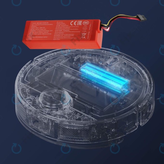 Batterie pour Xiaomi Mi Robot Vacuum Mop 2 (Mijia 2C), 2 Pro, P1904-4S2P-MM, Li-Ion, 14.4V 6500mAh