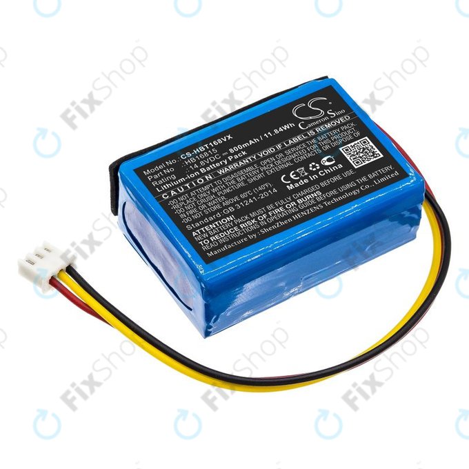 Batterie pour Hobot 168, 188, 198, 268, 288, 298, 368, 388, 800mAh, Li-Ion, 14.8V, HB16815, HQ