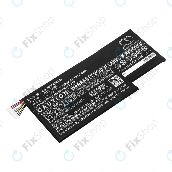 Batterie pour MSI GF63, MSI GF75, MSI GS63, 4500mAh, Li-Pol, 11.4V, BTY-M6K, HQ
