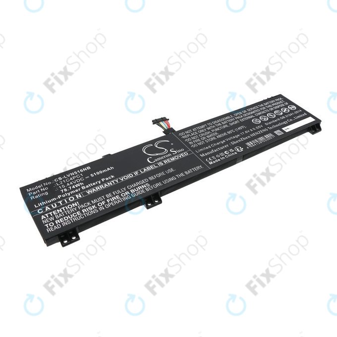 Batterie pour Lenovo Legion 5 15ARH7H, 82RD0002SB, 5100mAh, Li-Pol, 15.44V, L21C4PC1, HQ