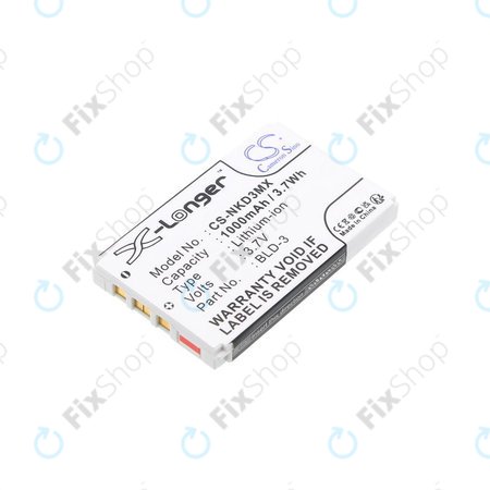Batterie pour Nokia 7250i, 6610, 6585, 6560, 6200, 6220, 1000mAh, Li-Ion, 3.7V, BLD-3, HQ