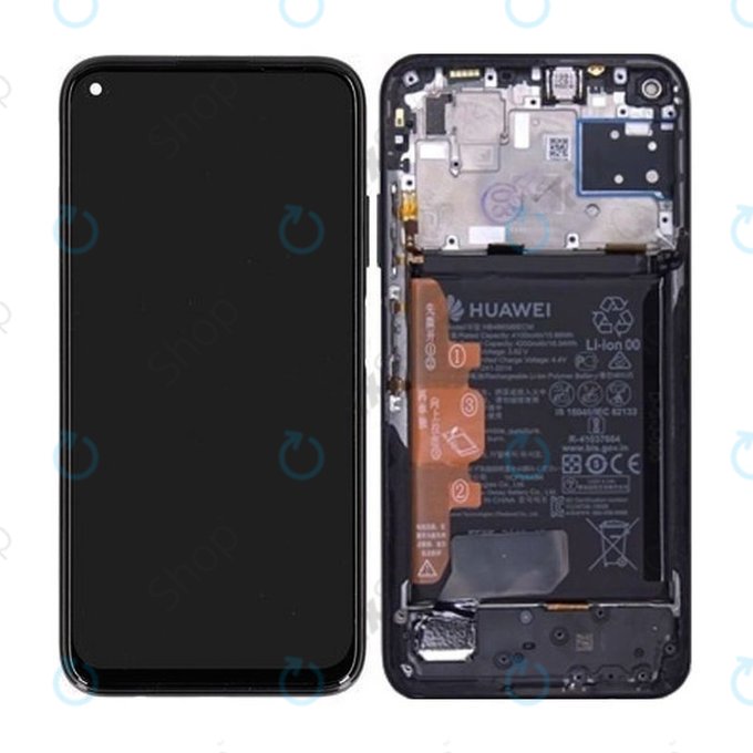 Huawei P40 lite - Écran LCD + Écran tactile + Cadre + Batterie (Noir minuit) - 02353KFU