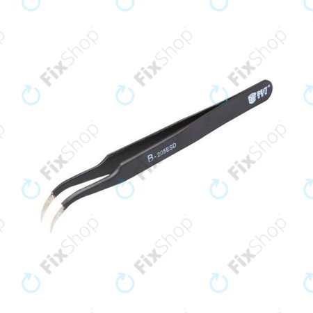 Best B-205ESD - Pince à épiler métallique ESD à pointe incurvée (117 mm)