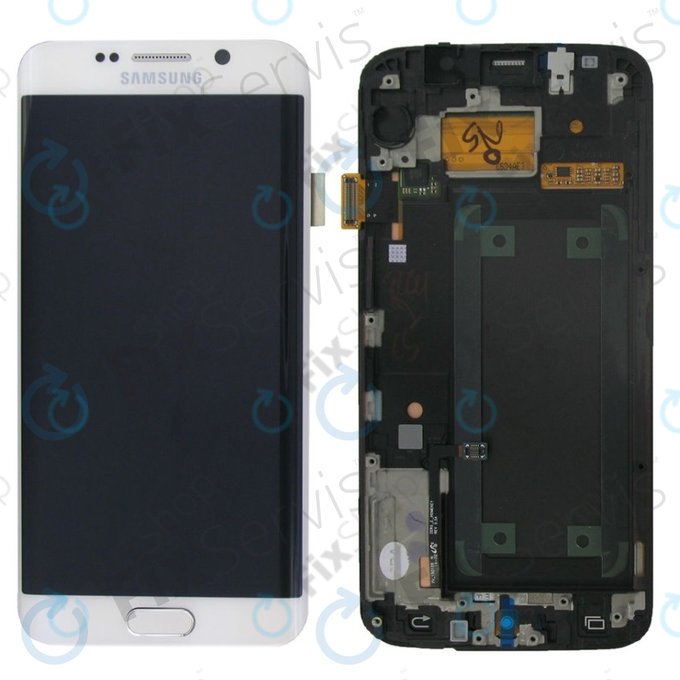 Samsung Galaxy S6 Edge G925F - Ecran LCD + Ecran Tactile + Cadre (White Pearl) - GH97-17162B, GH97-17317B, GH97-17334B Genuine Service Pack