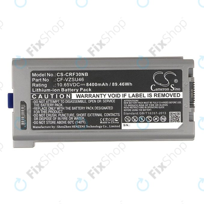 Batterie pour Panasonic Toughbook CF-30, 31, 53, 8400mAh, Li-Ion, 10.65V, CF-VZSU46, HQ