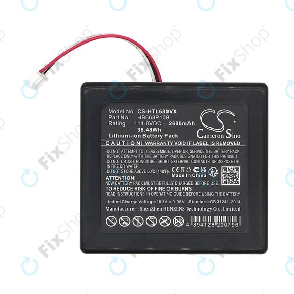 Batterie pour Hobot Legee 668, Legee 669, 2600mAh, Li-Ion, 14.8V, HB668P108, HQ