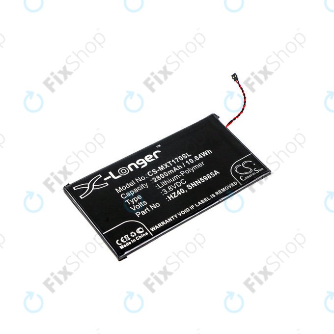 Batterie pour Motorola Moto Z2 Play XT1710-09, 2800mAh, Li-Pol, 3.8 V, HZ40, HQ