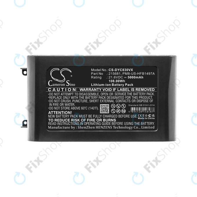 Dyson V8 - Batterie 215681, PM8-US-HFB1497A Li-Ion 5000mAh HQ