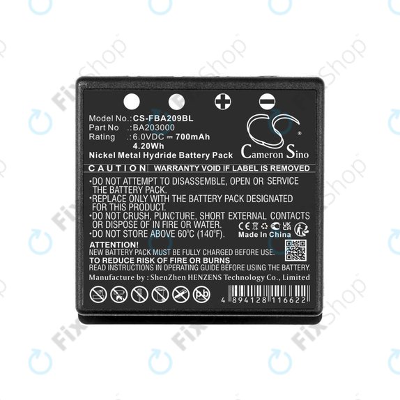 Batterie pour HBC Radiomatic Eco, 700mAh, Ni-MH, 6V, BA209060, HQ