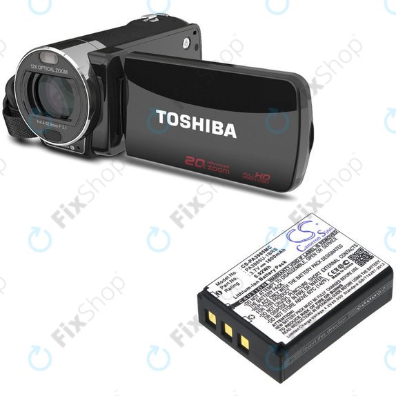 Batterie pour Toshiba Camileo X200, X400, 1600mAh, Li-Ion, 3.7V, PA3985, HQ