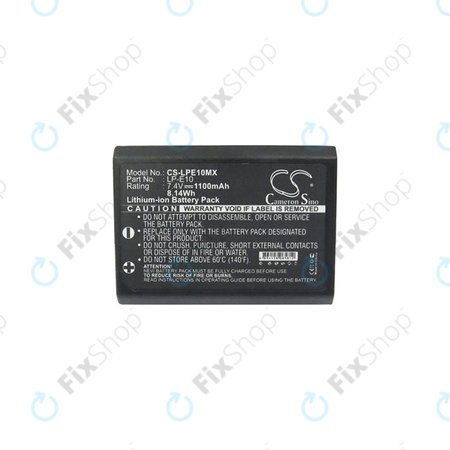 Canon EOS 1100D, 1200D, Kiss X50, Rebel T3, T5 - Batterie LP-E10 Li-Ion 1100mAh HQ