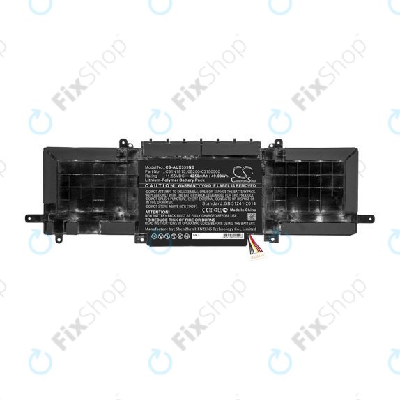 Batterie pour Asus Zenbook UX333FN, Zenbook UX333FA, 4250mAh, Li-Pol, 11.55V, C31N1815, HQ