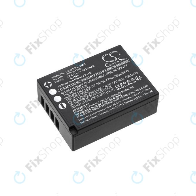 Batterie pour Fujifilm Finepix Hs30, X-T30, 1230mAh, Li-Ion, 7.4V, NP-W126S, HQ